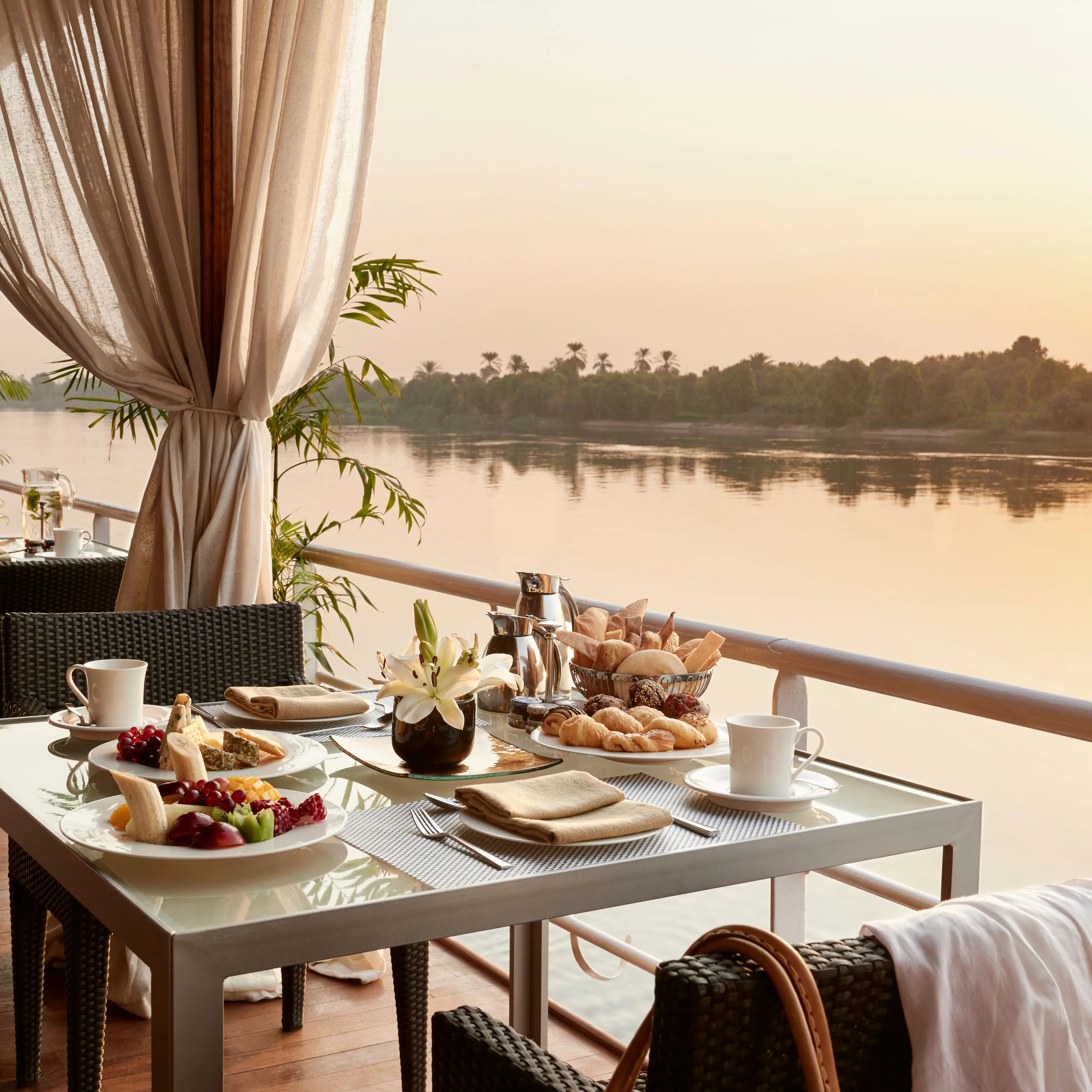 Sun deck of the Sanctuary Nile Adventurer Cruise Nile cruise